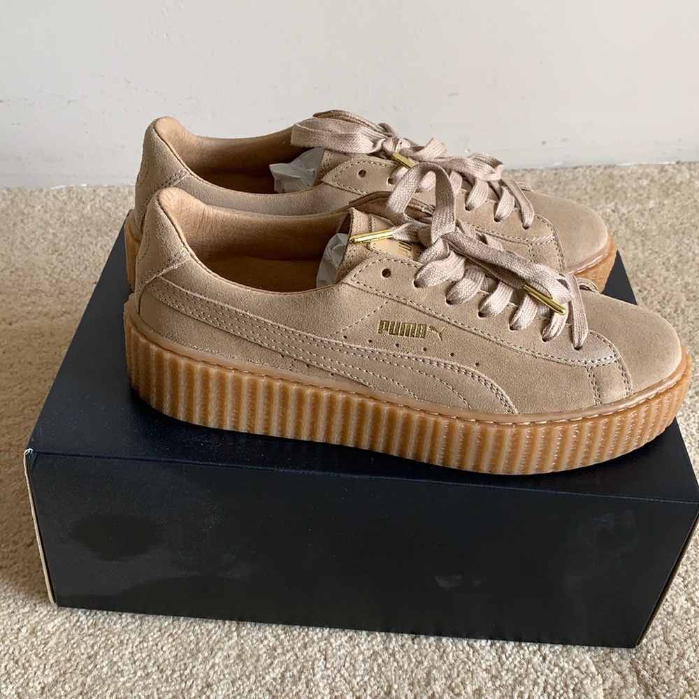 Suede creepers star wht